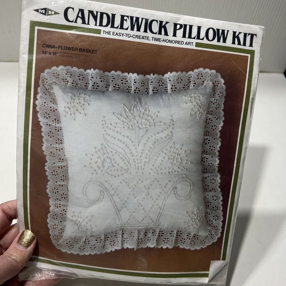 Candlewick Pillow Kit︱CW04︱Flower Basket︱New